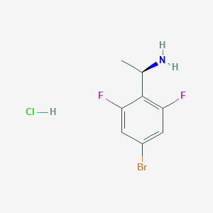 (R)-1-(4-Bromo-2,6-difluorophenyl)ethan-1-amine hydrochloride chemical structure (CAS 2460740-58-1)