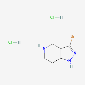3-Bromo-4,5,6,7-tetrahydro-1H-pyrazolo[4,3-c]pyridine dihydrochloride chemical structure (CAS 2460757-28-0)