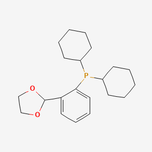 (2-(1,3-Dioxolan-2-yl)phenyl)dicyclohexylphosphine chemical structure (CAS 246158-59-8)