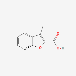 3-Methylbenzofuran-2-carboxylic acid chemical structure (CAS 24673-56-1)