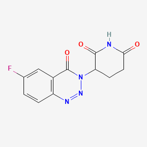 3-(6-Fluoro-4-oxobenzo[d][1,2,3]triazin-3(4H)-yl)piperidine-2,6-dione chemical structure (CAS 2467965-85-9)
