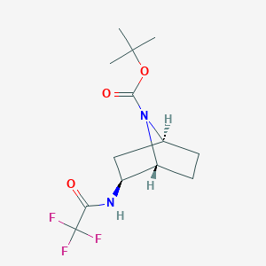 tert-Butyl (1R,2S,4S)-2-(2,2,2-trifluoroacetamido)-7-azabicyclo[2.2.1]heptane-7-carboxylate chemical structure (CAS 2468620-78-0)