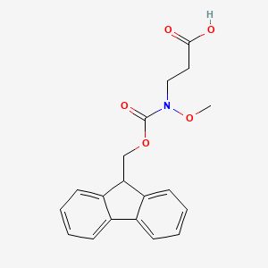 3-((((9H-Fluoren-9-yl)methoxy)carbonyl)(methoxy)amino)propanoic acid chemical structure (CAS 247021-90-5)