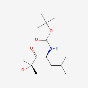 tert-Butyl ((S)-4-methyl-1-((R)-2-methyloxiran-2-yl)-1-oxopentan-2-yl)carbamate chemical structure (CAS 247068-82-2)