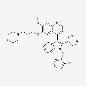 4-(3-((4-(1-(2-Bromobenzyl)-2-phenyl-1H-indol-3-yl)-7-methoxyquinazolin-6-yl)oxy)propyl)morpholine chemical structure (CAS 2470908-79-1)