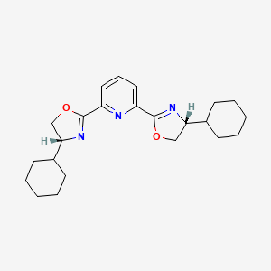 2,6-Bis((R)-4-cyclohexyl-4,5-dihydrooxazol-2-yl)pyridine chemical structure (CAS 2471850-55-0)