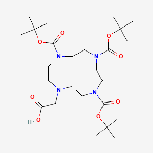 2-(4,7,10-Tris(tert-butoxycarbonyl)-1,4,7,10-tetraazacyclododecan-1-yl)acetic acid chemical structure (CAS 247193-74-4)
