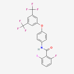 N-(4-(3,5-Bis(trifluoromethyl)phenoxy)phenyl)-2-fluoro-6-iodobenzamide chemical structure (CAS 2471982-20-2)