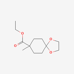 Ethyl 8-methyl-1,4-dioxaspiro[4.5]decane-8-carboxylate chemical structure (CAS 24730-88-9)