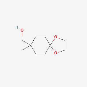 (8-Methyl-1,4-dioxaspiro[4.5]decan-8-yl)methanol chemical structure (CAS 24730-89-0)