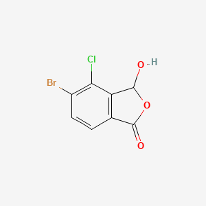 5-Bromo-4-chloro-3-hydroxyisobenzofuran-1(3H)-one chemical structure (CAS 2474671-23-1)