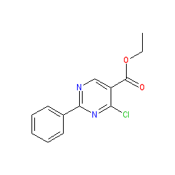 Ethyl 4-chloro-2-phenylpyrimidine-5-carboxylate chemical structure (CAS 24755-82-6)