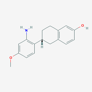 (R)-6-(2-Amino-4-methoxyphenyl)-5,6,7,8-tetrahydronaphthalen-2-ol chemical structure (CAS 2477812-39-6)