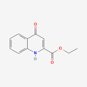 Ethyl 4-hydroxyquinoline-2-carboxylate chemical structure (CAS 24782-43-2)