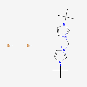 3,3'-Methylenebis(1-tert-butyl-3-imidazolium Bromide) chemical structure (CAS 247902-48-3)