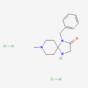 1-Benzyl-8-methyl-1,4,8-triazaspiro[4.5]decan-2-one dihydrochloride chemical structure (CAS 2480226-06-8)