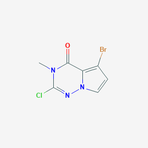 5-Bromo-2-chloro-3-methylpyrrolo[2,1-f][1,2,4]triazin-4(3H)-one chemical structure (CAS 2482719-45-7)