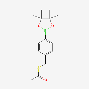S-(4-(4,4,5,5-Tetramethyl-1,3,2-dioxaborolan-2-yl)benzyl) ethanethioate chemical structure (CAS 2484920-02-5)