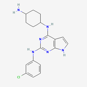 N4-(cis-4-Aminocyclohexyl)-N2-(3-chlorophenyl)-7H-pyrrolo[2,3-d]pyrimidine-2,4-diamine chemical structure (CAS 2488706-33-6)