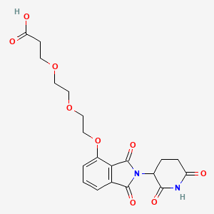 3-(2-(2-((2-(2,6-Dioxopiperidin-3-yl)-1,3-dioxoisoindolin-4-yl)oxy)ethoxy)ethoxy)propanoic acid chemical structure (CAS 2488752-64-1)