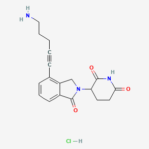 3-(4-(5-Aminopent-1-yn-1-yl)-1-oxoisoindolin-2-yl)piperidine-2,6-dione hydrochloride chemical structure (CAS 2489242-23-9)