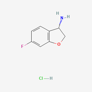 (S)-6-Fluoro-2,3-dihydrobenzofuran-3-amine hydrochloride chemical structure (CAS 2489613-16-1)