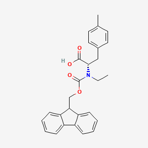 (S)-2-((((9H-Fluoren-9-yl)methoxy)carbonyl)(ethyl)amino)-3-(p-tolyl)propanoic acid chemical structure (CAS 2490159-62-9)
