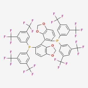 (4S)-5,5'-Bis(bis(3,5-bis(trifluoromethyl)phenyl)phosphaneyl)-4,4'-bibenzo[d][1,3]dioxole chemical structure (CAS 2490276-45-2)