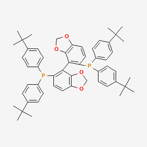 (4S)-5,5'-Bis(bis(4-(tert-butyl)phenyl)phosphaneyl)-4,4'-bibenzo[d][1,3]dioxole chemical structure (CAS 2490276-49-6)