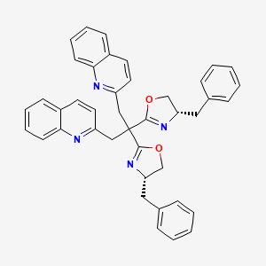 (4S,4'S)-2,2'-(1,3-Di(quinolin-2-yl)propane-2,2-diyl)bis(4-benzyl-4,5-dihydrooxazole) chemical structure (CAS 2490297-23-7)