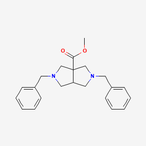cis-Methyl 2,5-dibenzylhexahydropyrrolo[3,4-c]pyrrole-3a(1H)-carboxylate chemical structure (CAS 2490406-92-1)