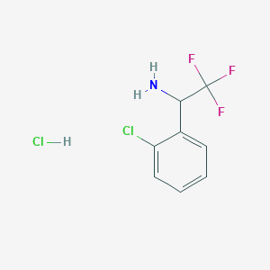 1-(2-Chlorophenyl)-2,2,2-trifluoroethanamine hydrochloride chemical structure (CAS 2490705-16-1)