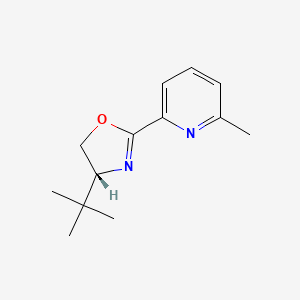 (R)-4-(tert-Butyl)-2-(6-methylpyridin-2-yl)-4,5-dihydrooxazole chemical structure (CAS 2491654-89-6)