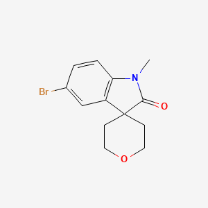 5-Bromo-1-methyl-2',3',5',6'-tetrahydrospiro[indoline-3,4'-pyran]-2-one chemical structure (CAS 2491753-71-8)