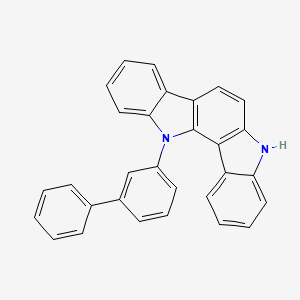 12-([1,1'-Biphenyl]-3-yl)-5,12-dihydroindolo[3,2-a]carbazole chemical structure (CAS 2494422-99-8)