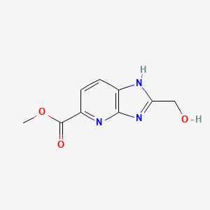 Methyl 2-(hydroxymethyl)-3H-imidazo[4,5-b]pyridine-5-carboxylate chemical structure (CAS 2496016-46-5)