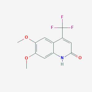 6,7-Dimethoxy-4-(trifluoromethyl)quinolin-2(1H)-one chemical structure (CAS 249736-95-6)