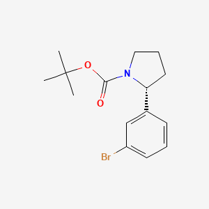 tert-Butyl (R)-2-(3-bromophenyl)pyrrolidine-1-carboxylate chemical structure (CAS 2500579-89-3)