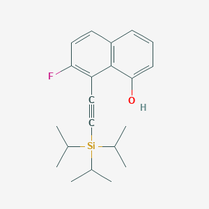7-Fluoro-8-((triisopropylsilyl)ethynyl)naphthalen-1-ol chemical structure (CAS 2503307-85-3)