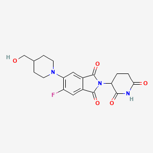 2-(2,6-Dioxopiperidin-3-yl)-5-fluoro-6-(4-(hydroxymethyl)piperidin-1-yl)isoindoline-1,3-dione chemical structure (CAS 2505501-99-3)