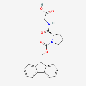 2-{[(2S)-1-{[(9H-Fluoren-9-yl)methoxy]carbonyl}pyrrolidin-2-yl]formamido}acetic acid chemical structure (CAS 250695-65-9)