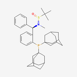 (R)-N-((R)-(2-(Di(adamantan-1-yl)phosphino)phenyl)(phenyl)methyl)-N,2-dimethylpropane-2-sulfinamide chemical structure (CAS 2509201-09-4)