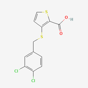 3-((3,4-Dichlorobenzyl)thio)thiophene-2-carboxylic acid chemical structure (CAS 251096-84-1)