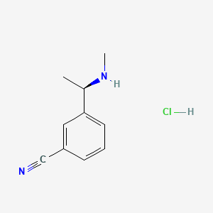 (R)-3-(1-(Methylamino)ethyl)benzonitrile hydrochloride chemical structure (CAS 2512190-25-7)