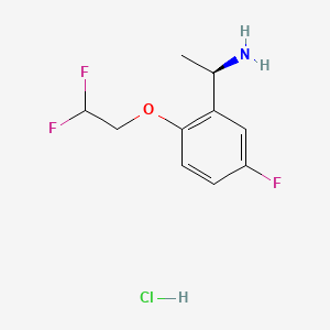 (R)-1-(2-(2,2-Difluoroethoxy)-5-fluorophenyl)ethan-1-amine hydrochloride chemical structure (CAS 2512190-47-3)