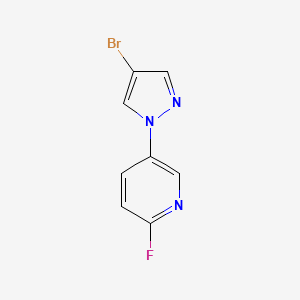 5-(4-Bromo-1H-pyrazol-1-yl)-2-fluoropyridine chemical structure (CAS 2512213-75-9)