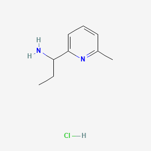 1-(6-Methylpyridin-2-yl)propan-1-amine hydrochloride chemical structure (CAS 2512214-56-9)