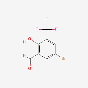 5-Bromo-2-hydroxy-3-(trifluoromethyl)benzaldehyde chemical structure (CAS 251300-30-8)