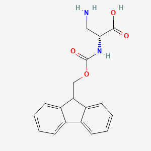 (R)-2-((((9H-Fluoren-9-yl)methoxy)carbonyl)amino)-3-aminopropanoic acid chemical structure (CAS 251317-00-7)