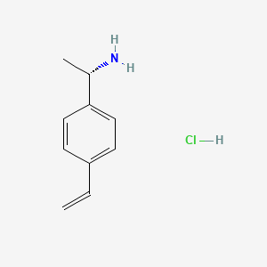 (S)-1-(4-Vinylphenyl)ethan-1-amine hydrochloride chemical structure (CAS 2518412-47-8)
